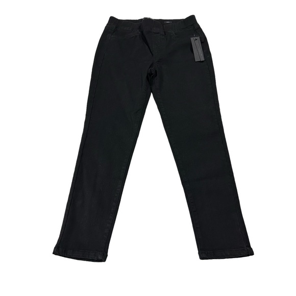 Black Label by C’est Toi Black Velvet Jean Pant Sz Large 30x28 Elastic Waist NWT - Picture 1 of 16